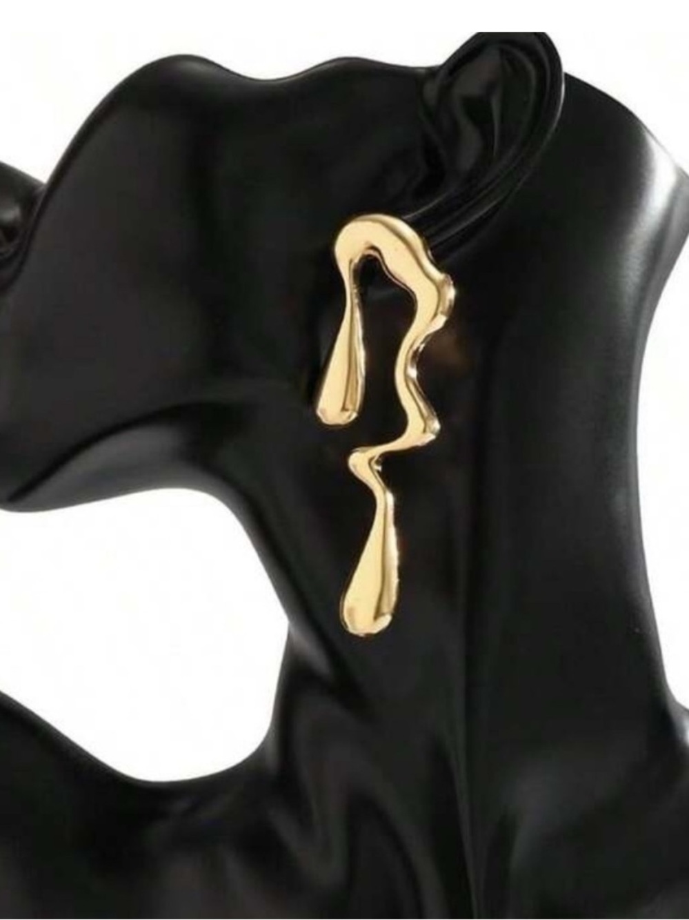 Anthropologie Gold Fluid Sculptural Drop Earrings